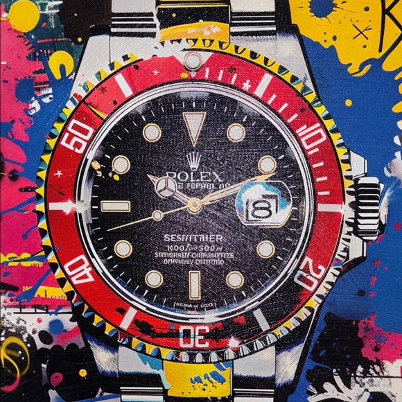 Design District Art Painted Canvas Watch Designer Wall Decor Picture New - Picture 6 of 6